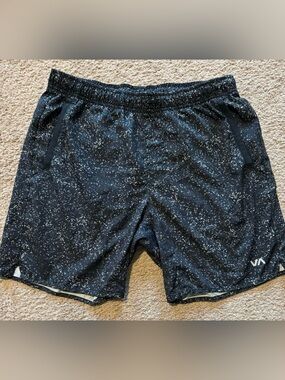 RVCA Black with White Speckle Athletic Shorts